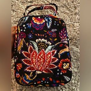 Rare Vera Bradley Black Floral Lunch Bag Lined Cooler